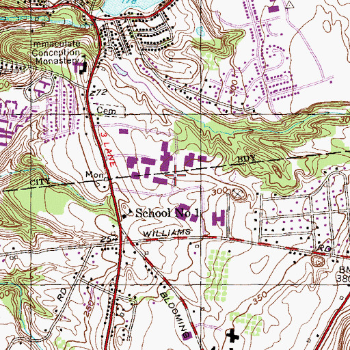 Topographic Map of Higbee Hall, NY