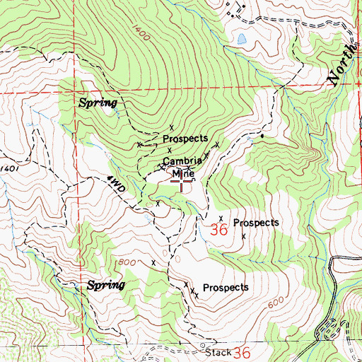 Topographic Map of Eucalyptus Lateral Ten, CA