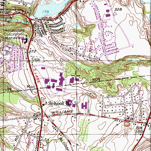 Topographic Map of McDonough Sports Complex, NY