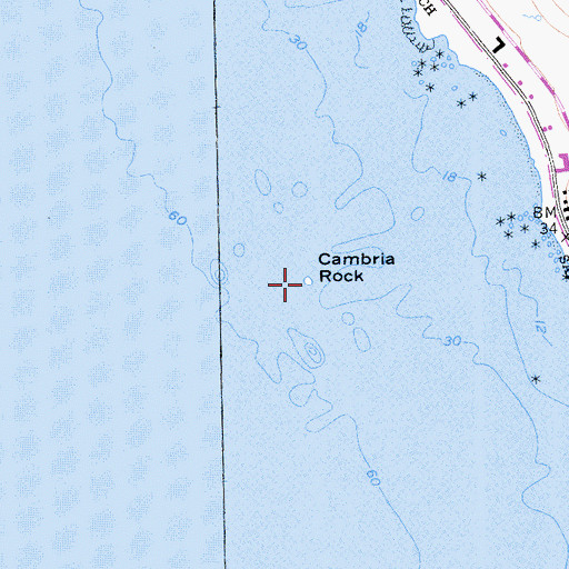 Topographic Map of Cambria Rock, CA