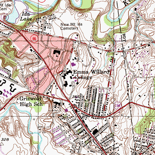 Topographic Map of Dietel Library, NY