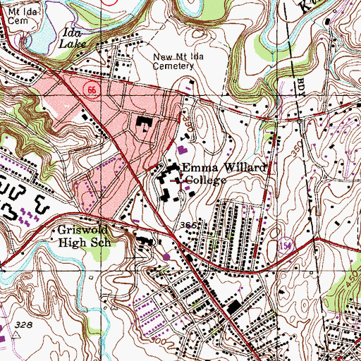 Topographic Map of Alumnae Chapel, NY