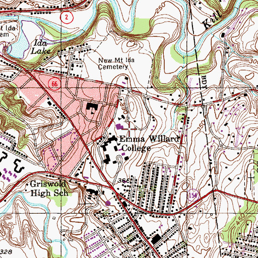 Topographic Map of Helen S Cheel Aquatics Center, NY