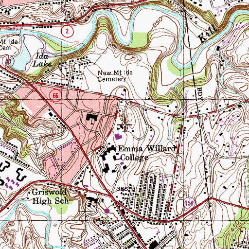 Topographic Map of Cluett House, NY