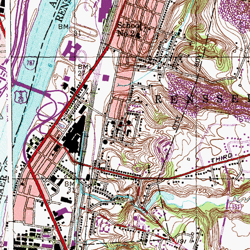 Topographic Map of Saint John's Roman Catholic Church, NY