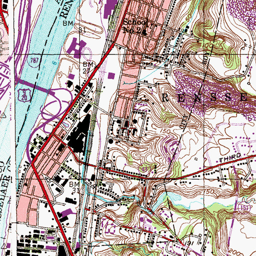 Topographic Map of Saint John's School, NY