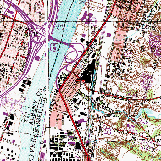 Topographic Map of Fort Crailo Public School Number 1, NY