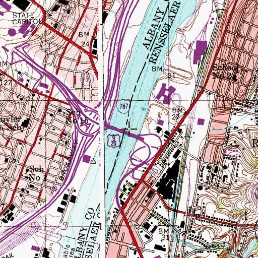 Topographic Map of Dunn Memorial Bridge, NY