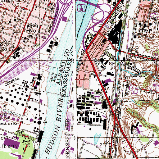 Topographic Map of Crailo State Historic Site, NY