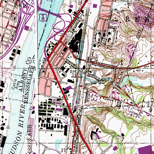 Topographic Map of Niagara-Mohawk Power Corporation Rensselaer Sub-Station, NY