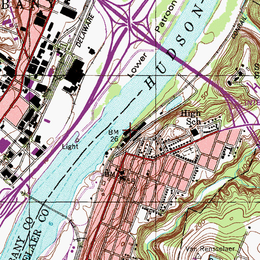 Topographic Map of City of Rensselaer Department of Water Pumping Station, NY