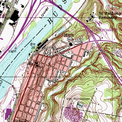 Topographic Map of Rensselaer Fire Station Number 4, NY