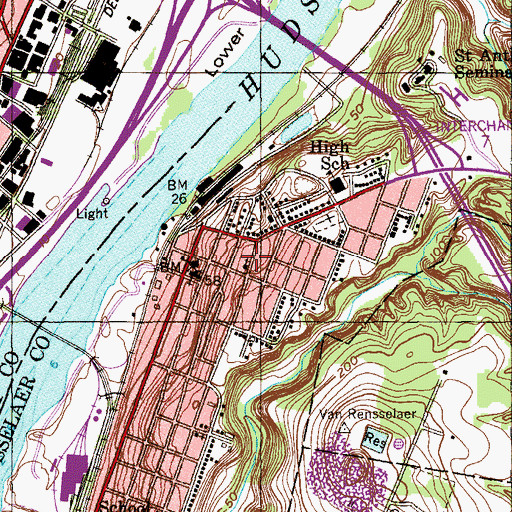 Topographic Map of Saint Josephs School, NY