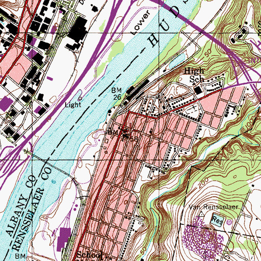 Topographic Map of Public School Number 3, NY