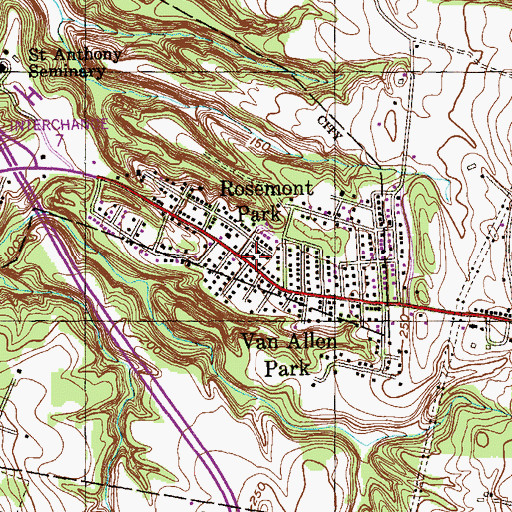 Topographic Map of First Baptist Church of Rensselaer, NY