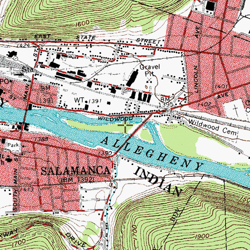 Topographic Map of Palmers Island, NY
