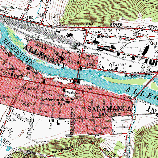 Topographic Map of Andrews Theatre, NY