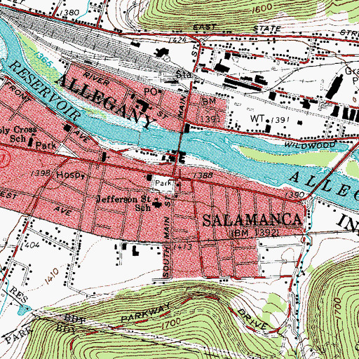 Topographic Map of First Church of Christ Scientist, NY