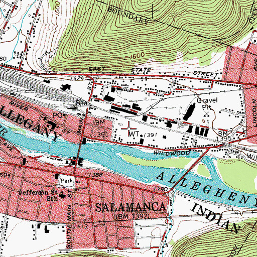 Topographic Map of Saint Mary's Episcopal Church, NY
