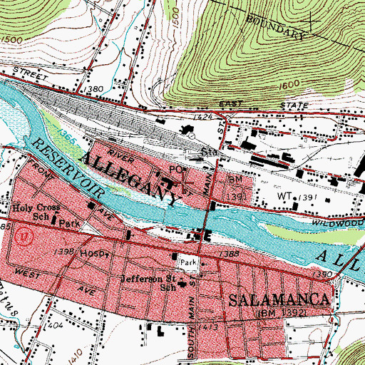 Topographic Map of Christian and Missionary Alliance Church, NY