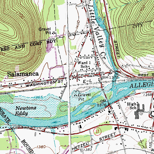 Topographic Map of West End Methodist Church, NY
