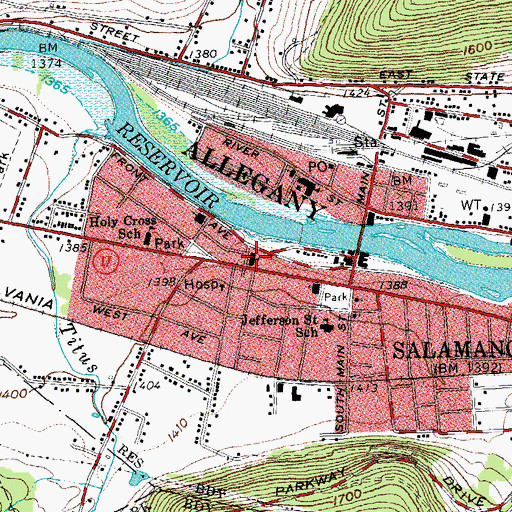 Topographic Map of First Congregational Church, NY
