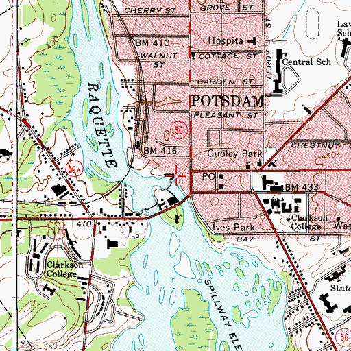 Topographic Map of Potsdam Water Works, NY