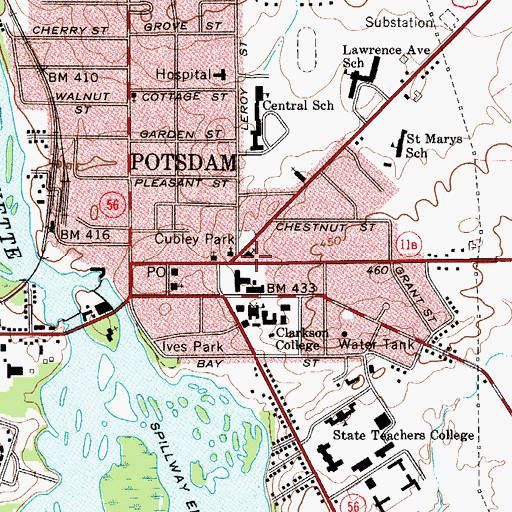 Topographic Map of First Presbyterian Church, NY