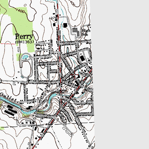 Topographic Map of First Methodist Church, NY
