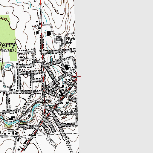 Topographic Map of Perry Presbyterian Church, NY
