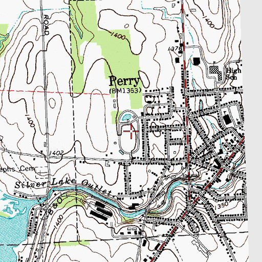 Topographic Map of Perry Village Park, NY