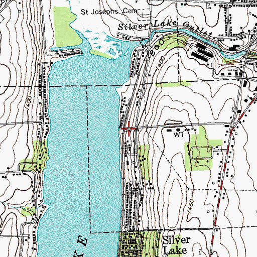 Topographic Map of Perry Water Works Pumping Station, NY