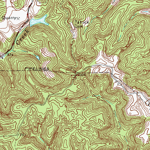 Topographic Map of Amos Cut, KY