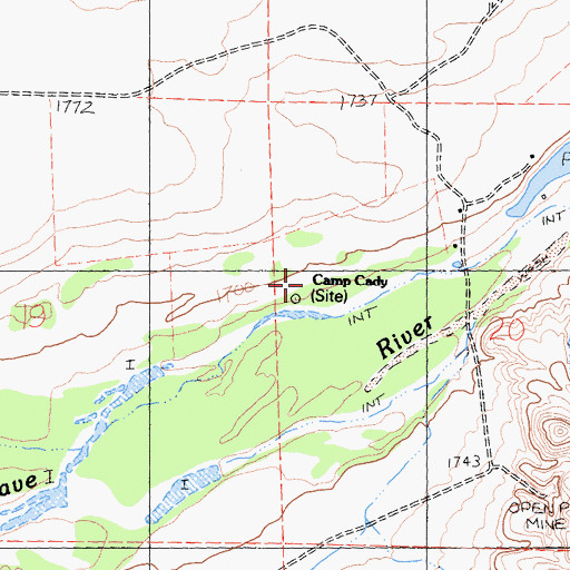 Topographic Map of Camp Cady, CA