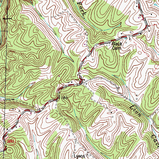 Topographic Map of Back School (historical), KY