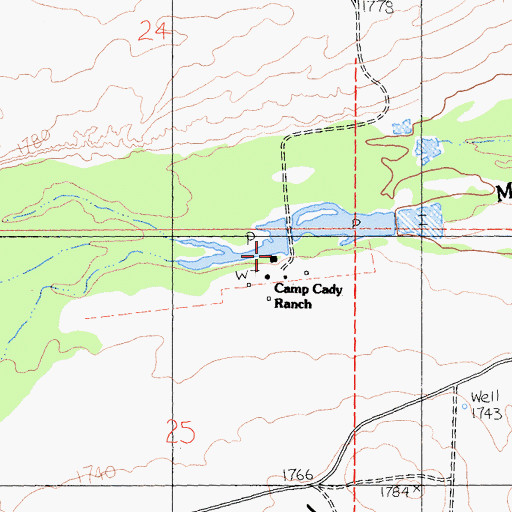 Topographic Map of Camp Cady Ranch, CA