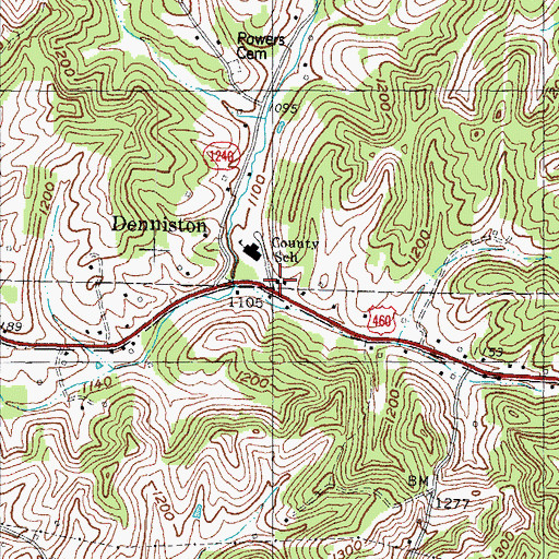 Topographic Map of Botts Christian Church, KY