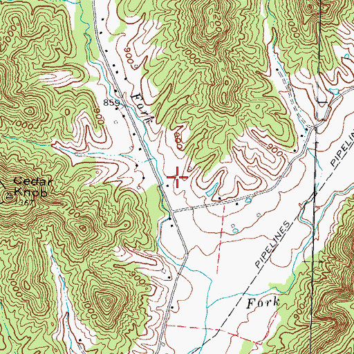 Topographic Map of Cedar Grove Post Office (historical), KY