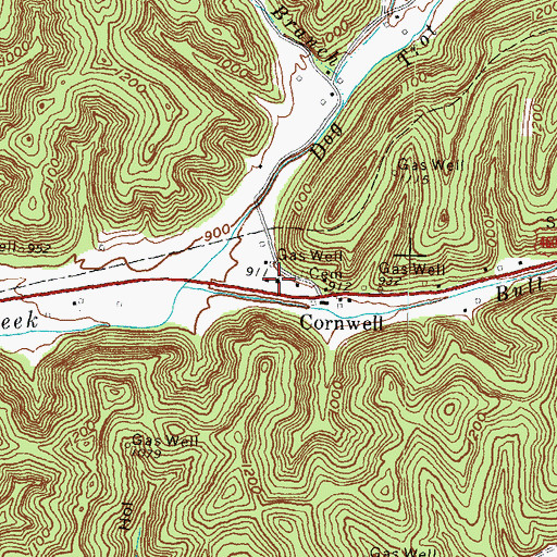 Topographic Map of Cornwell Christian Church, KY