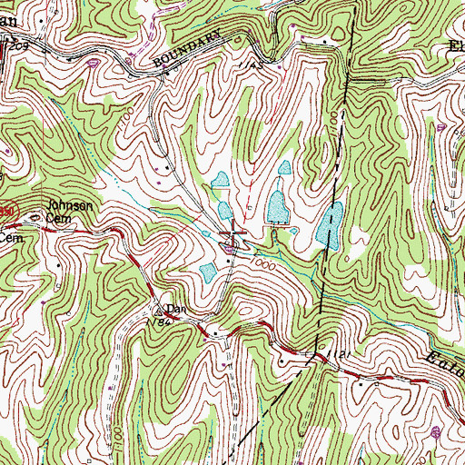 Topographic Map of Dan Post Office (historical), KY