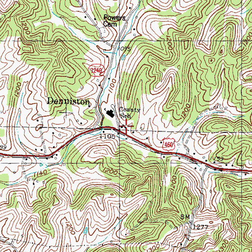 Topographic Map of Denniston Post Office, KY