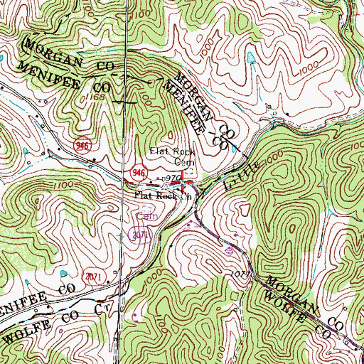 Topographic Map of Flat Rock (historical), KY