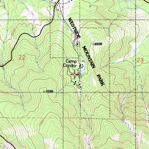 Topographic Map of Camp Condor, CA