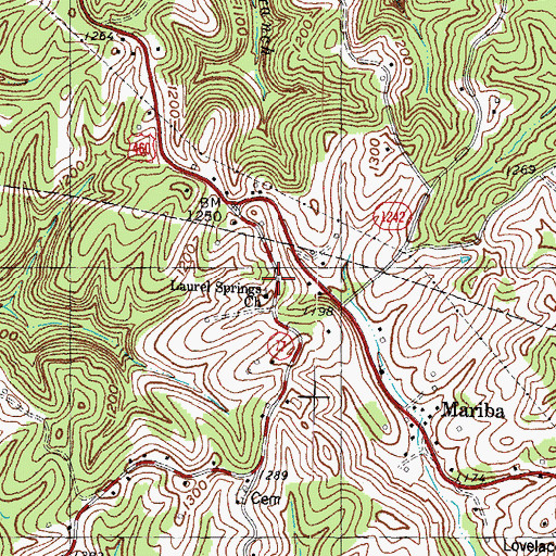 Topographic Map of Laurel Grove (historical), KY