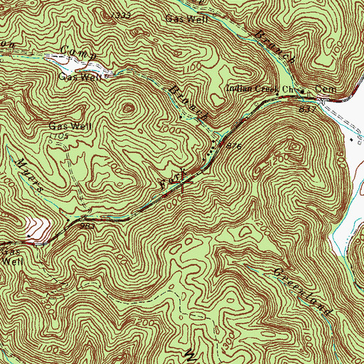 Topographic Map of Myers Fork (historical), KY