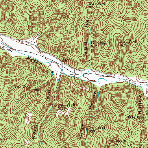 Topographic Map of Peter Trace (historical), KY