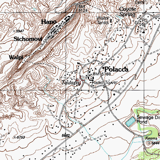 Topographic Map of Tawapa Spring, AZ