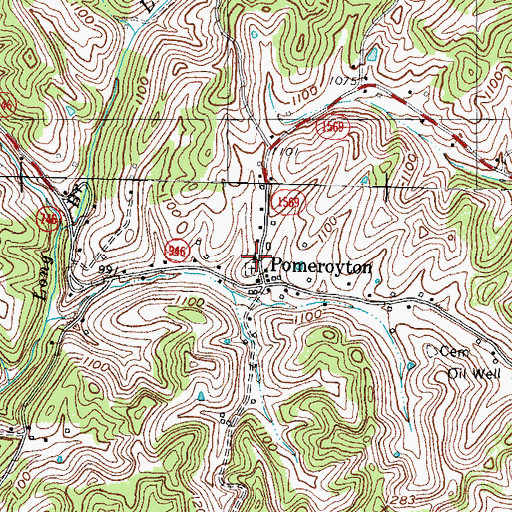 Topographic Map of Pomeroyton Union Church, KY