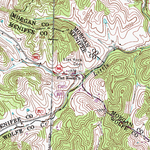 Topographic Map of Stoll Post Office (historical), KY