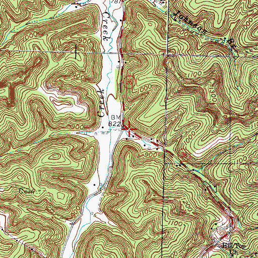 Topographic Map of Stonequarry (historical), KY
